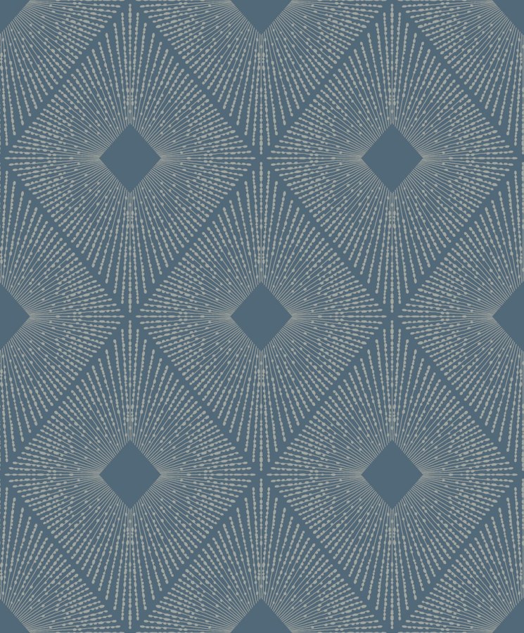 Tapety Yara - Modro-stříbrná geometrická tapeta na zeď Modro-stříbrná geometrická tapeta na zeď - Tapety Yara