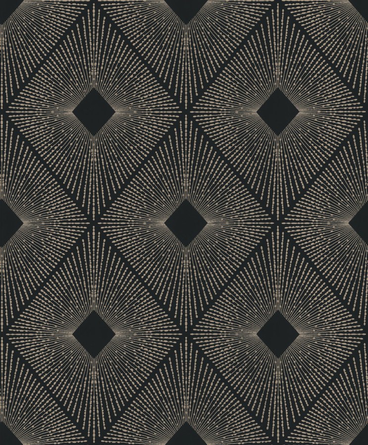 Černo-zlatá geometrická tapeta na zeď Černo-zlatá geometrická tapeta na zeď