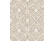 Tapety Yara - Krémovo-zlatá geometrická tapeta na zeď Krémovo-zlatá geometrická tapeta na zeď