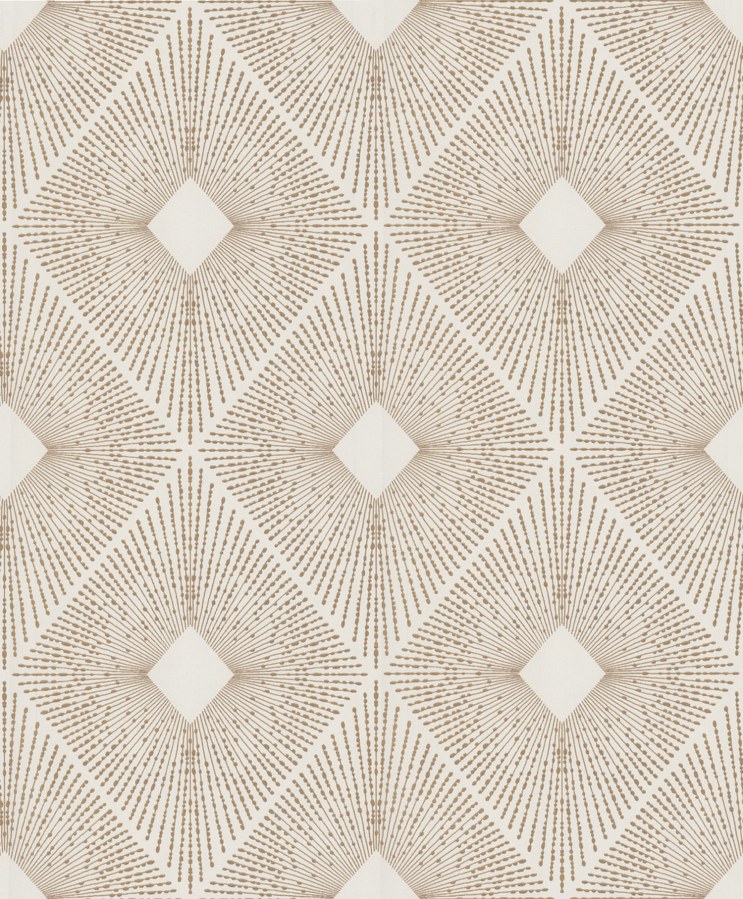 Krémovo-zlatá geometrická tapeta na zeď - Tapety Yara
