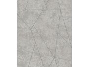 Šedo-stříbrná geometrická tapeta na zeď