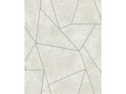 Tapety Yara - Šedo-stříbrná geometrická tapeta na zeď Šedo-stříbrná geometrická tapeta na zeď