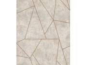 Tapety Yara - Šedo-béžovo-zlatá geometrická tapeta na zeď Šedo-béžovo-zlatá geometrická tapeta na zeď