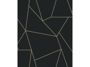 Tapety Yara - Černo-zlatá geometrická tapeta na zeď Černo-zlatá geometrická tapeta na zeď