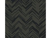 Tapety Yara - Černo-zlatá geometrická tapeta na zeď Černo-zlatá geometrická tapeta na zeď