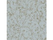 Tapety Yara - Modrá tapeta se zlatými větvičkami DD3813 Modrá tapeta se zlatými větvičkami DD3813