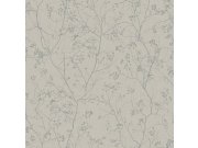 Šedá tapeta se stříbrnými větvičkami DD3814