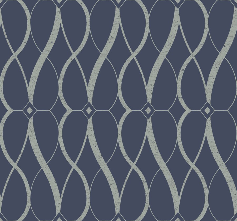 Tapety Yara - Modro-stříbrná geometrická tapeta na zeď Modro-stříbrná geometrická tapeta na zeď - Tapety Yara