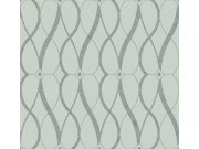 Modro-stříbrná geometrická tapeta na zeď