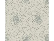 Béžovo-stříbrná tapeta s listy