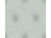 Modro-stříbrná tapeta s listy