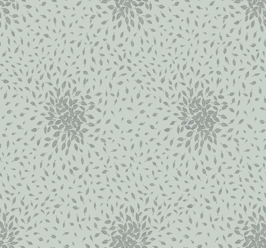 Modro-stříbrná tapeta s listy - Tapety Yara