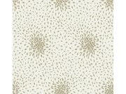 Krémovo-zlatá tapeta s listy