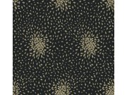 Tapety Yara - Černo-zlatá tapeta s listy Černo-zlatá tapeta s listy