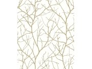 Bílo-zlatá tapeta na zeď