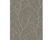 Tapety Yara - Hnědo-stříbrná tapeta na zeď Hnědo-stříbrná tapeta na zeď