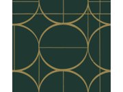 Tapety Yara - Zeleno-zlatá geometrická tapeta na zeď Zeleno-zlatá geometrická tapeta na zeď