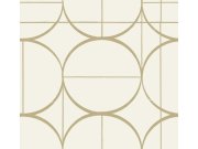 Tapety Yara - Krémovo-zlatá geometrická tapeta na zeď Krémovo-zlatá geometrická tapeta na zeď
