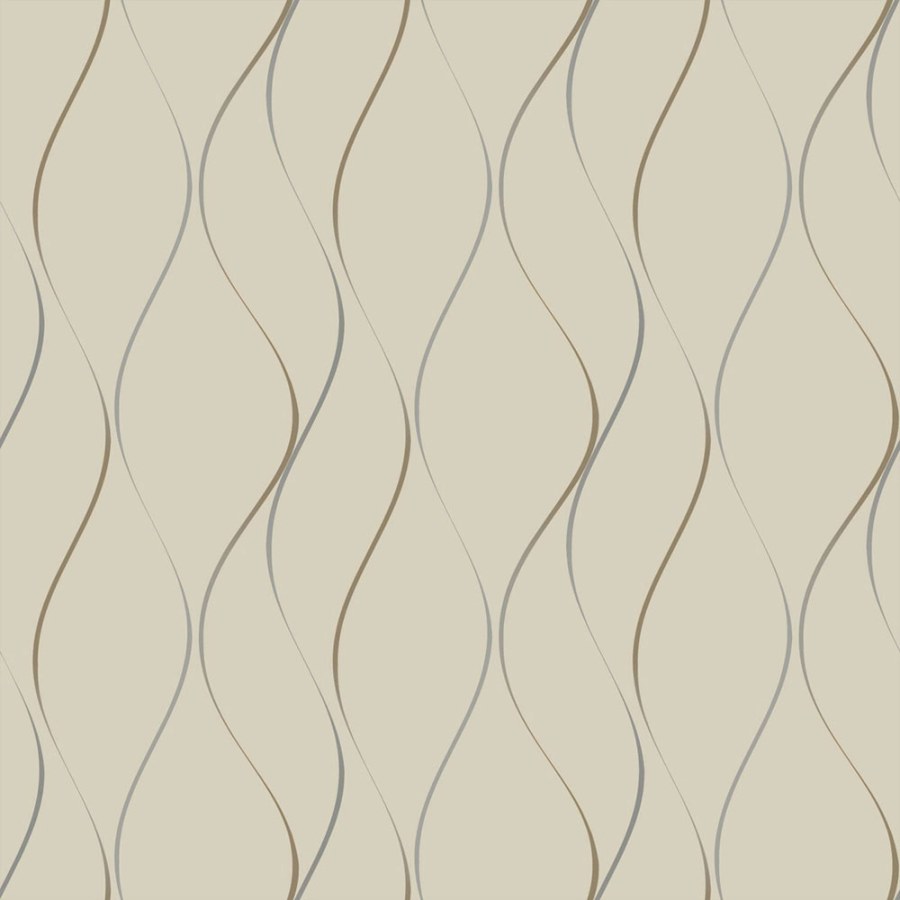 Béžová tapeta se zlatými vlnkami Y6201404 - Tapety Yara