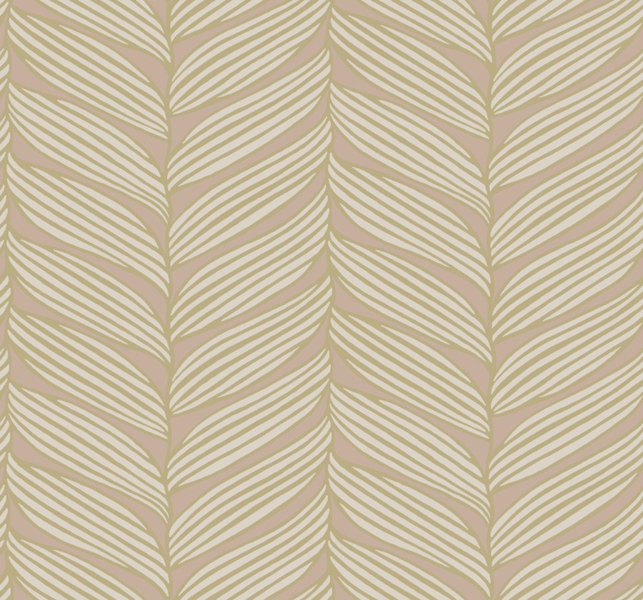 Tapety Yara - Růžovo-zlatá tapeta s listy Růžovo-zlatá tapeta s listy - Tapety Yara