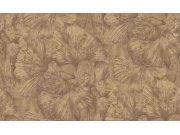 Tapeta na zeď, tmavě hnědá, listy, Blumarine, Emiliana Parati 