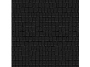 Tapeta na zeď, černá, imitace krokodýlí kůže, Philipp Plein 2, Zambaiti Parati