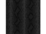 Tapeta na zeď, černá, imitace hadí kůže, Philipp Plein 2, Zambaiti Parati