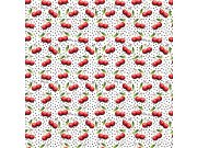 Obrazová tapeta na zeď, bílá, červená, třešně, Philipp Plein 2, Zambaiti Parati