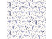 Obrazová tapeta na zeď, bílá, modrá, drinky, 3x1m, Philipp Plein 2, Zambaiti Parati