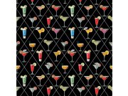 Obrazová tapeta na zeď, bílá, modrá, drinky, Philipp Plein 2, Zambaiti Parati