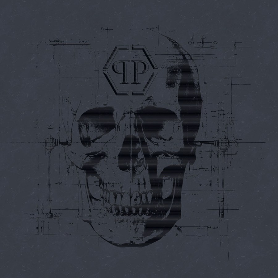 Obrazová tapeta na zeď, černá, lebka, 3x3m, Philipp Plein 2, Zambaiti Parati - Tapety Yara