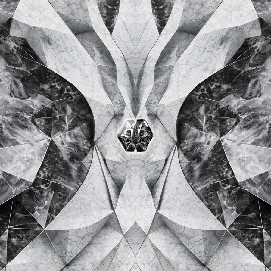 Obrazová tapeta na zeď, černá, šedá, mramor, tvary, logo, 3x3m, Philipp Plein 2, Zambaiti Parati Obrazová tapeta na zeď, černá, šedá, mramor, tvary, logo, 3x3m, Philipp Plein 2, Zambaiti Parati