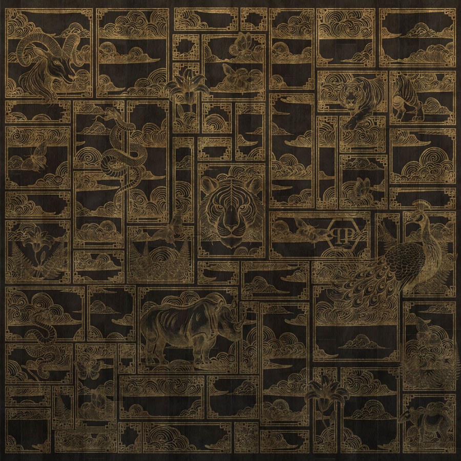 Tapety Yara - Obrazová tapeta na zeď, černá, zlatá, tygr, obrázky, 3x3m, Philipp Plein 2, Zambaiti Parati Obrazová tapeta na zeď, černá, zlatá, tygr, obrázky, 3x3m, Philipp Plein 2, Zambaiti Parati - Tapety Yara