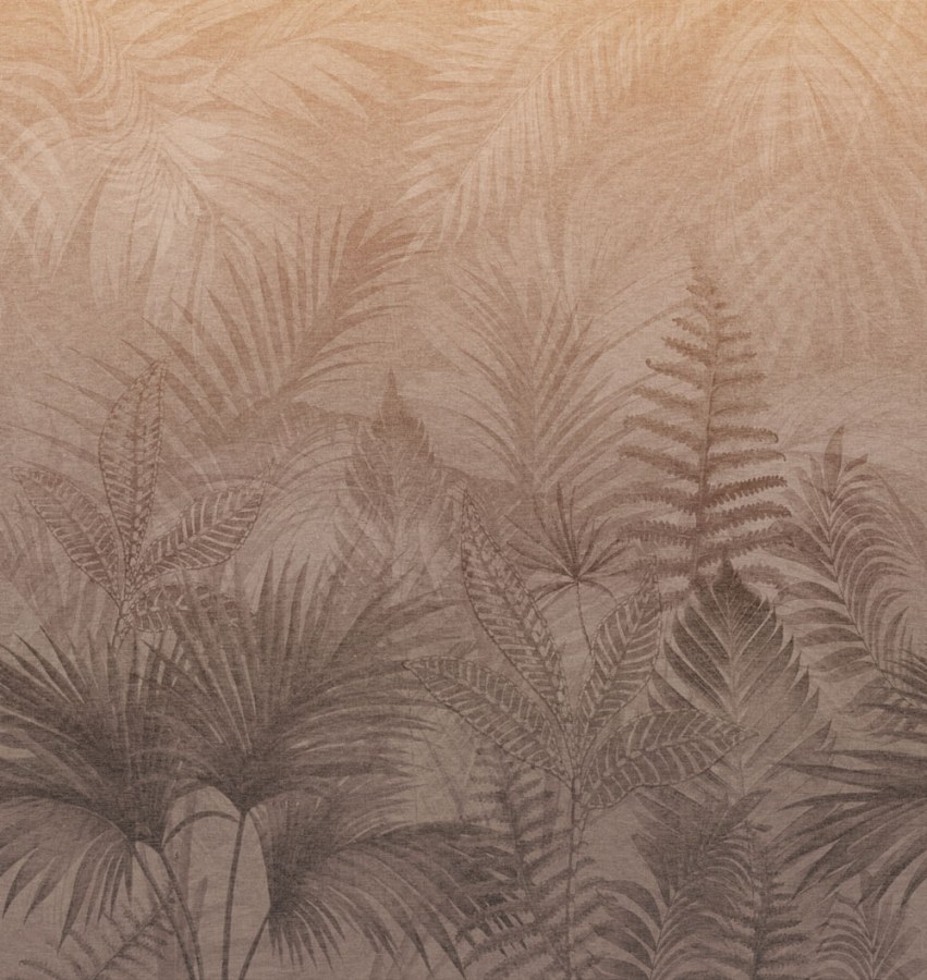 Obrazová tapeta na zeď, červená, hnědá, kapradiny, Terra Nova, Decoprint - Tapety Yara