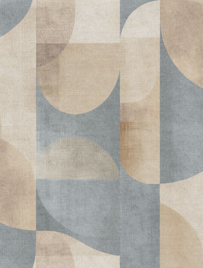 Obrazová tapeta na zeď, modrá, béžová, obrazce, Terra Nova, Decoprint - Tapety Yara