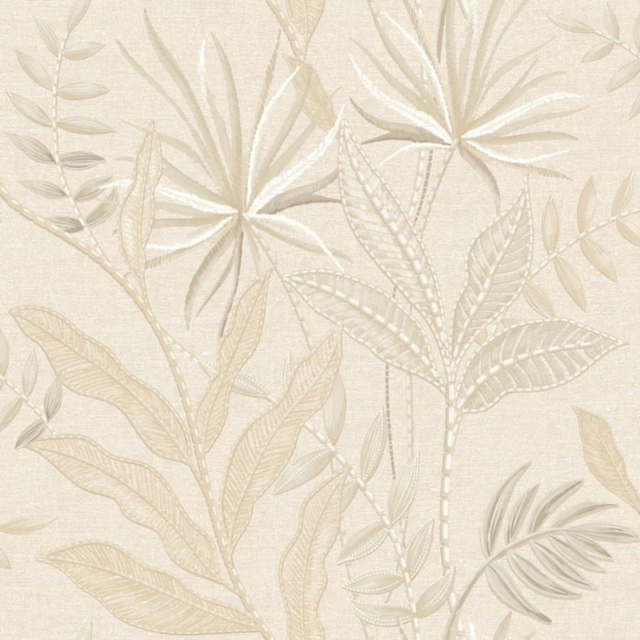 Tapeta na zeď, béžová, imitace látky, listy, Terra Nova, Decoprint - Tapety Yara