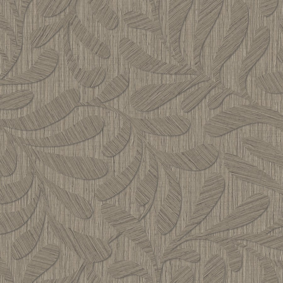 Tapeta na zeď, hnědá, imitace dřeva, listy, Terra Nova, Decoprint - Tapety Yara