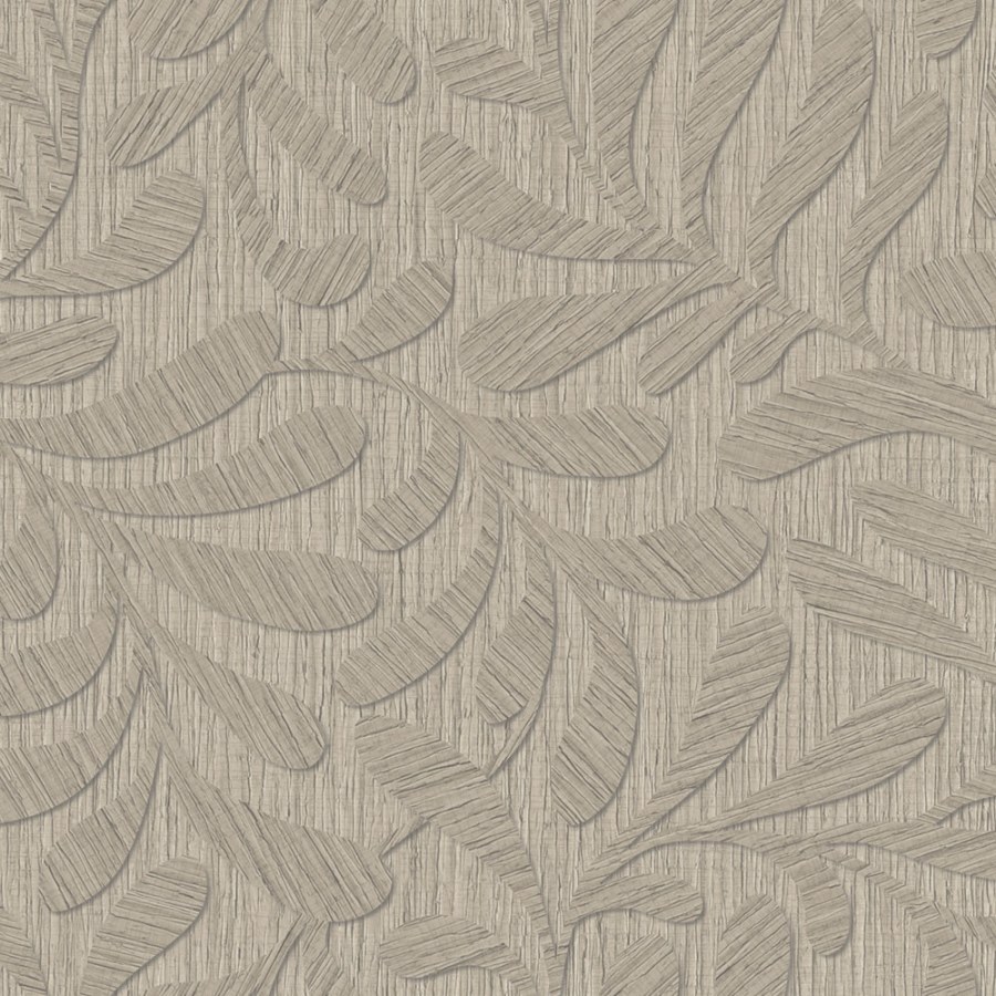 Tapeta na zeď, hnědá, šedá, imitace dřeva, listy, Terra Nova, Decoprint - Tapety Yara