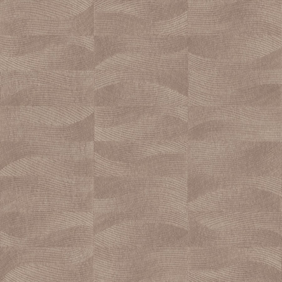 Tapeta na zeď, červená, hnědá, imitace výšivky, vlnky, Terra Nova, Decoprint - Tapety Yara