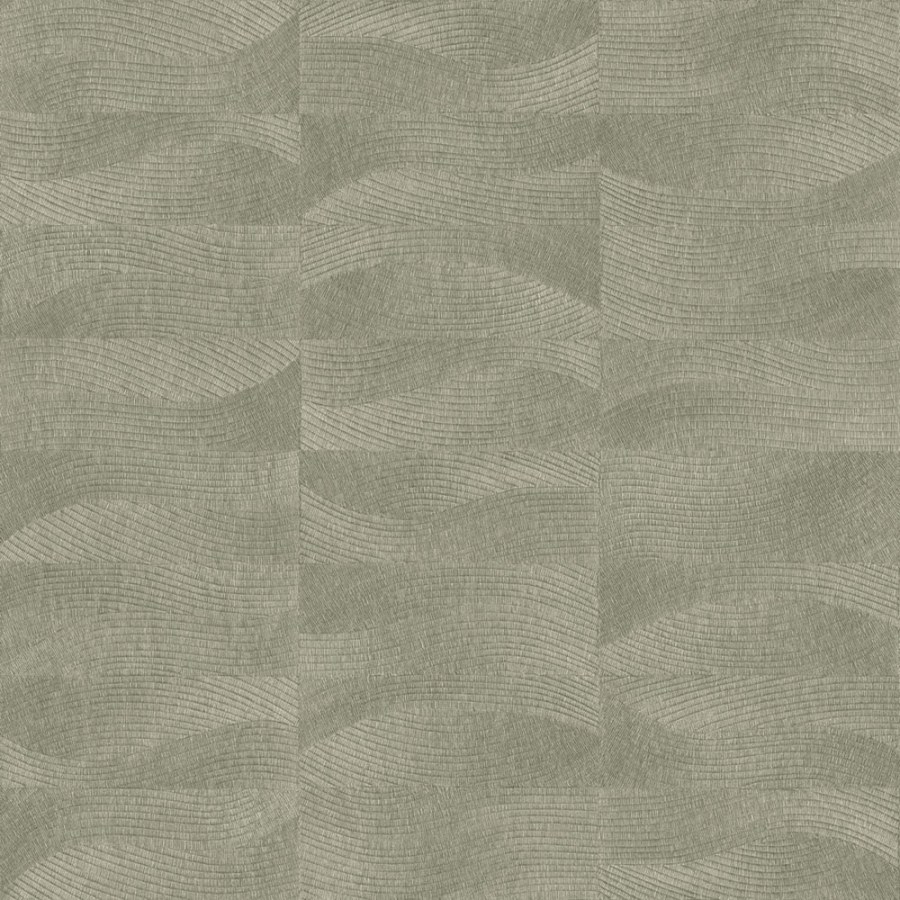 Tapeta na zeď, zelená, imitace výšivky, vlnky, Terra Nova, Decoprint Tapeta na zeď, zelená, imitace výšivky, vlnky, Terra Nova, Decoprint