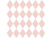 Tapeta na zeď, růžová, bílá, kosočtverce, Momi, Parato by Cristiana Masi