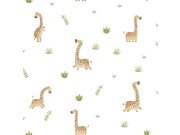 Tapety Yara - Tapeta na zeď, hnědá, zelená, žirafy a rostlinky, Momi, Parato by Cristiana Masi Tapeta na zeď, hnědá, zelená, žirafy a rostlinky, Momi, Parato by Cristiana Masi