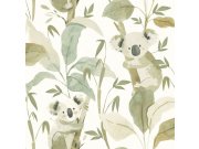 Tapeta na zeď, zelená, zlatá, medvídci koala a rostliny, Momi, Parato by Cristiana Masi Tapety Yara