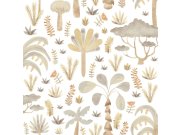 Tapeta na zeď, zlatá, šedá, tropická rostliny, Momi, Parato by Cristiana Masi