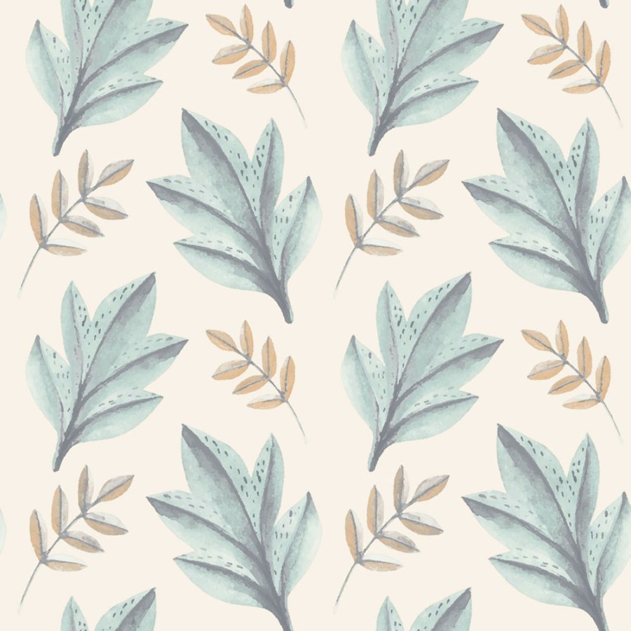 Tapeta na zeď, modrá, zlatá, listy, Momi, Parato by Cristiana Masi - Tapety Yara