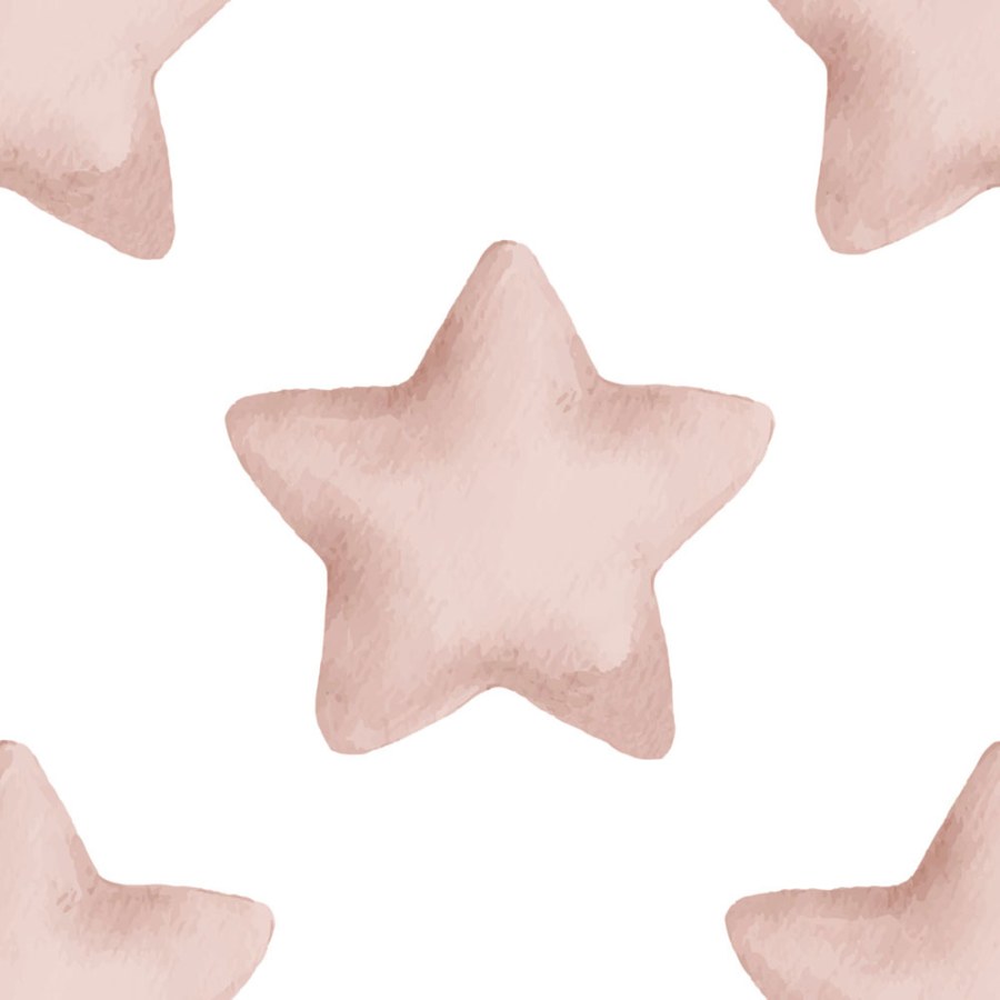 Tapeta na zeď, růžová, bílá, hvězdy, Momi, Parato by Cristiana Masi - Tapety Yara