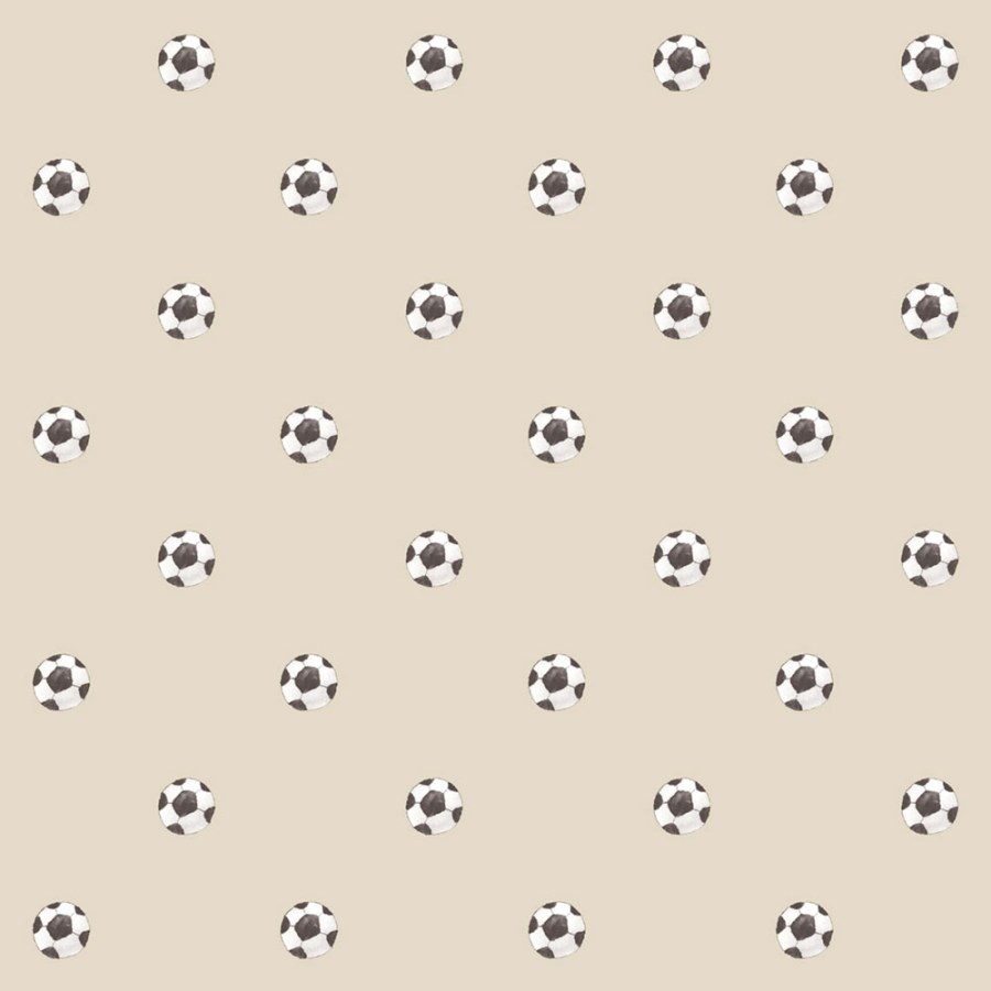 Tapeta na zeď, béžová, černá, fotbalová míče, Momi, Parato by Cristiana Masi - Tapety Yara