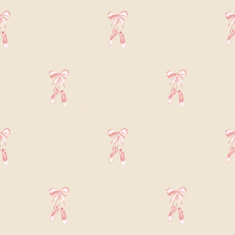 Tapeta na zeď, béžová, růžová, balerínky, Momi, Parato by Cristiana Masi - Tapety Yara