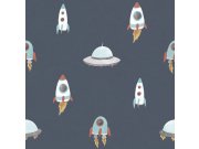 Tapety Yara - Tapeta na zeď, modrá, červená, vesmírné lodě, Momi, Parato by Cristiana Masi Tapeta na zeď, modrá, červená, vesmírné lodě, Momi, Parato by Cristiana Masi