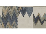 Geometrická tapeta na zeď, modrá, šedá, imitace látky, Metamorphosis, Parato by Cristiana Masi